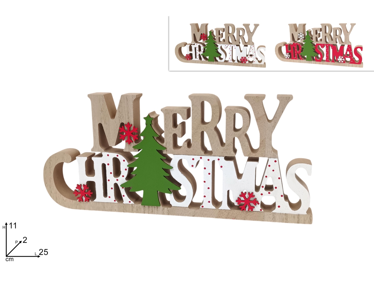 SCRITTA LEGNO MERRY CHRISTMAS 2ASS. XNA24024731