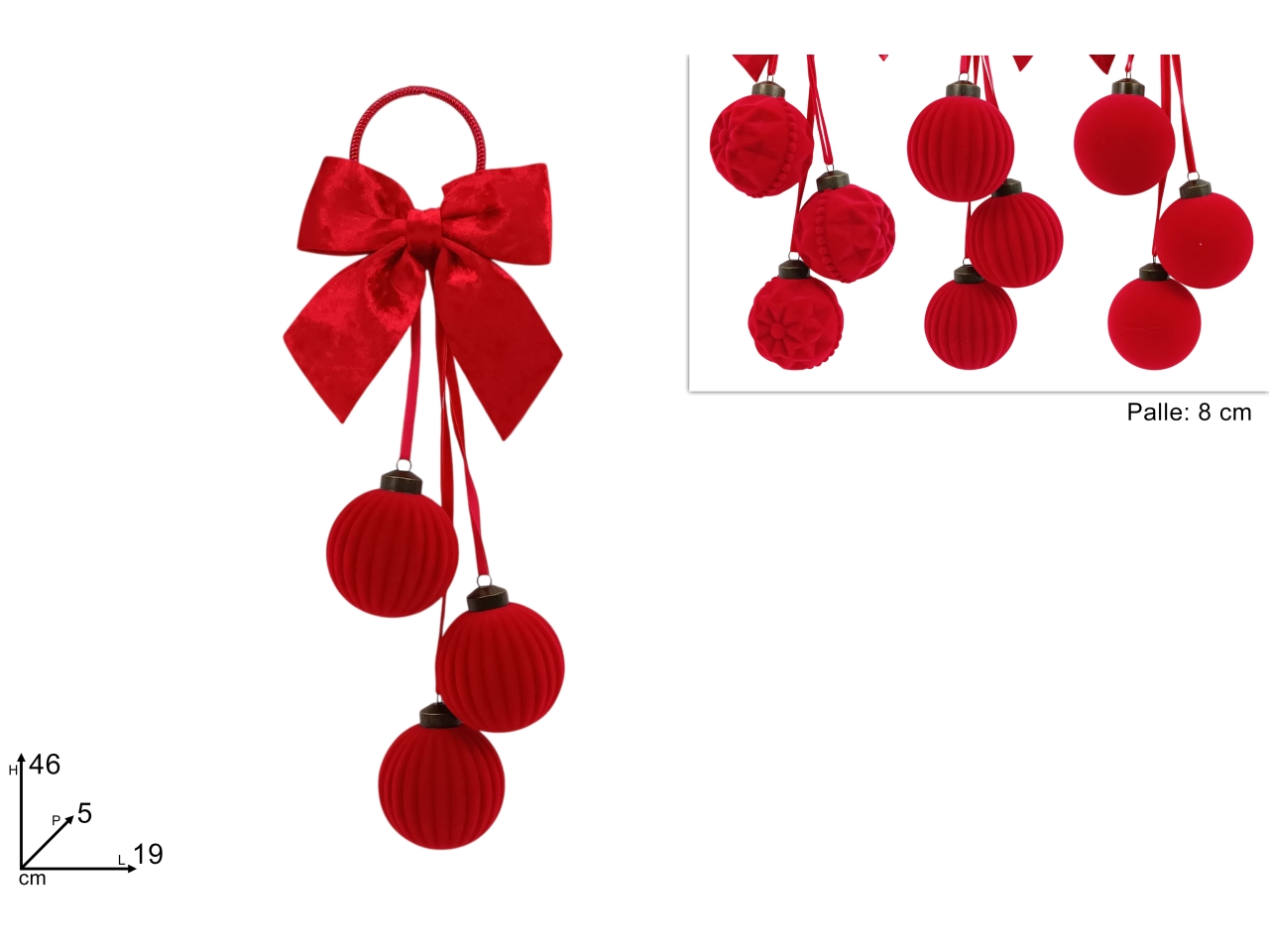 APPENDINO 46CM C/3PALLE 8CM VEL.ROSSO XNA26001781