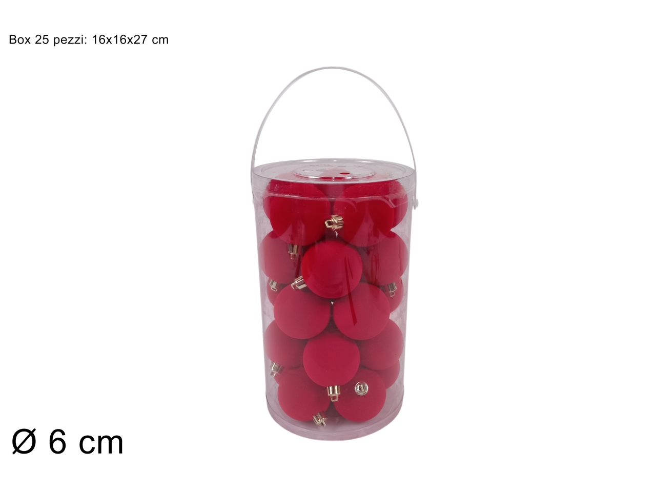 PALLA 6CM 25PZ EFF. FLOCCATO ROSSO XNA25049691
