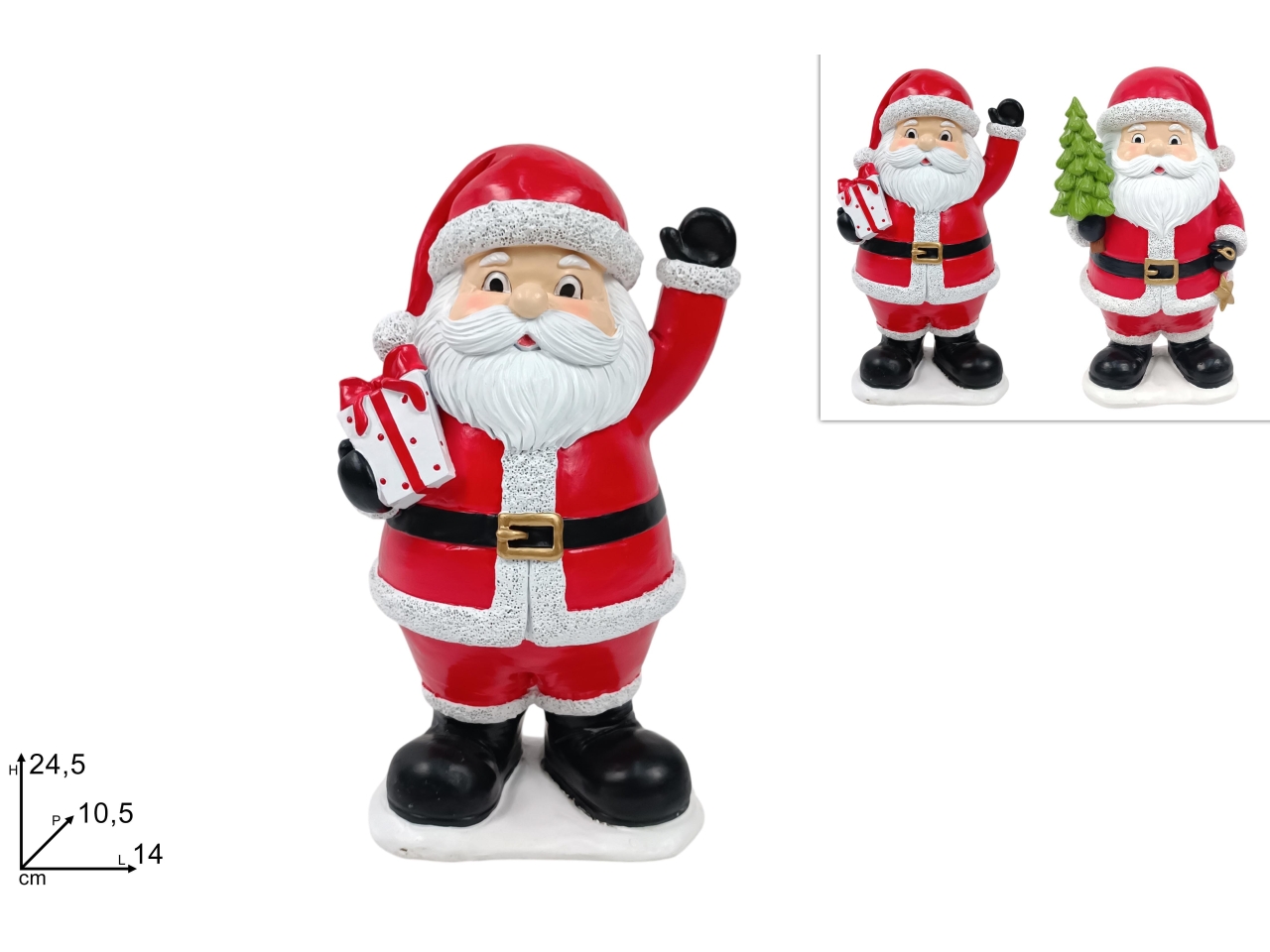 BABBO NATALE 24,5CM RESINA 2ASS XNA24030961