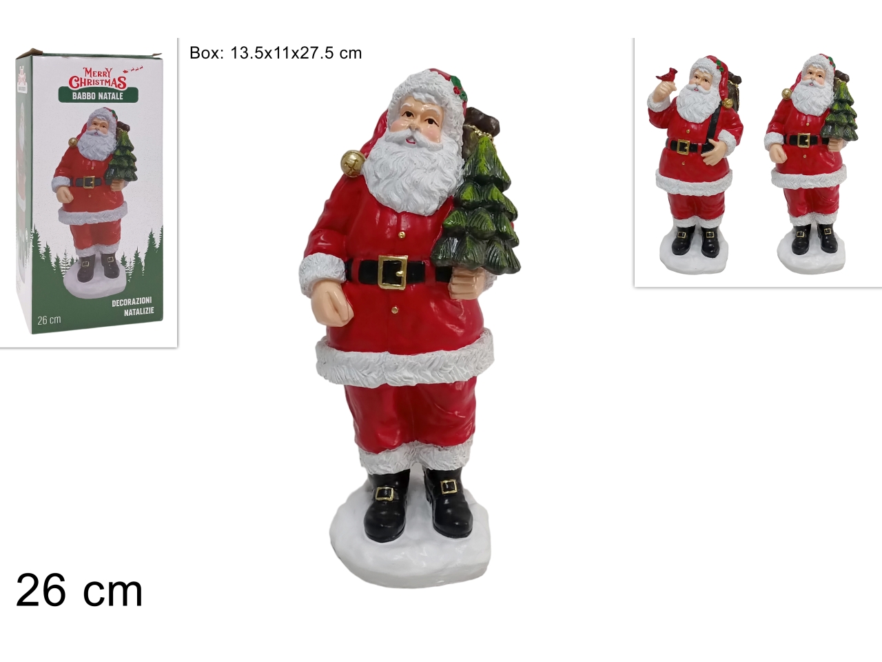 BABBO NATALE 26CM RESINA 3ASS XNA23045371