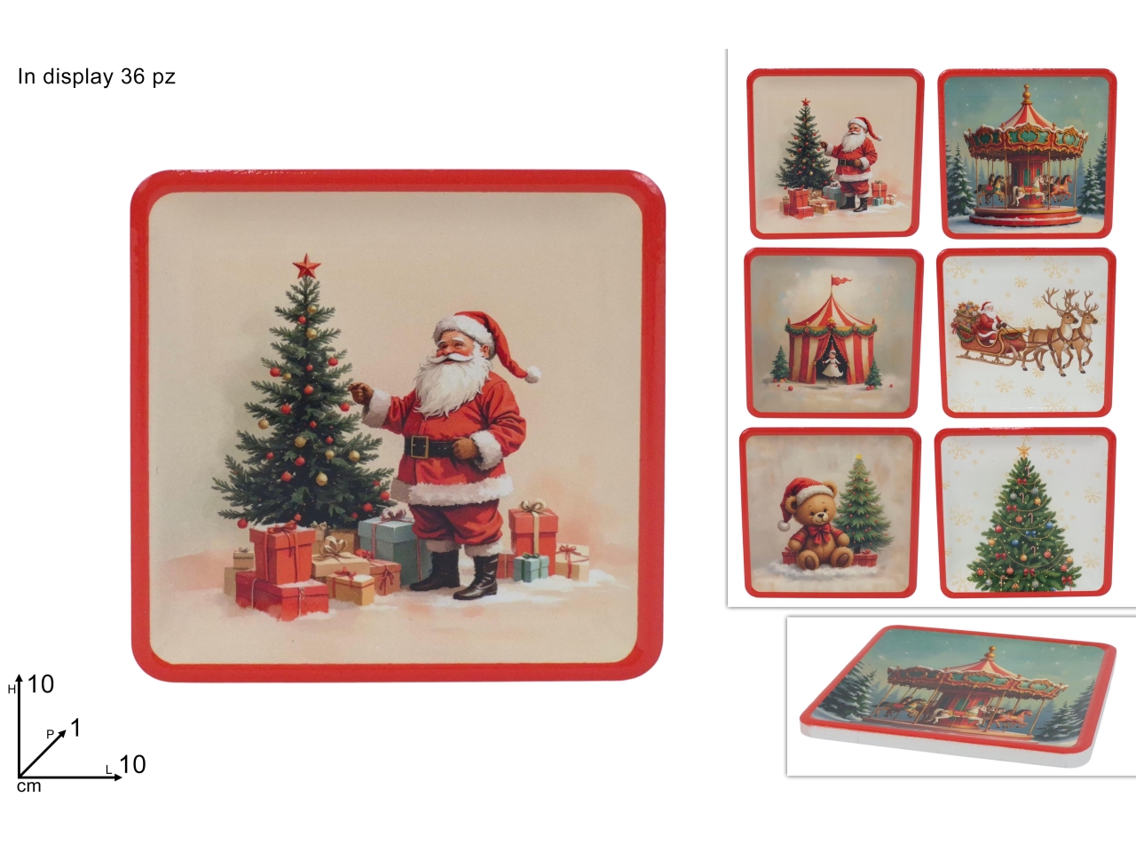 SOTTOBICCHIERE NATAL.10CM CERAMICA 6ASSXNA25038831