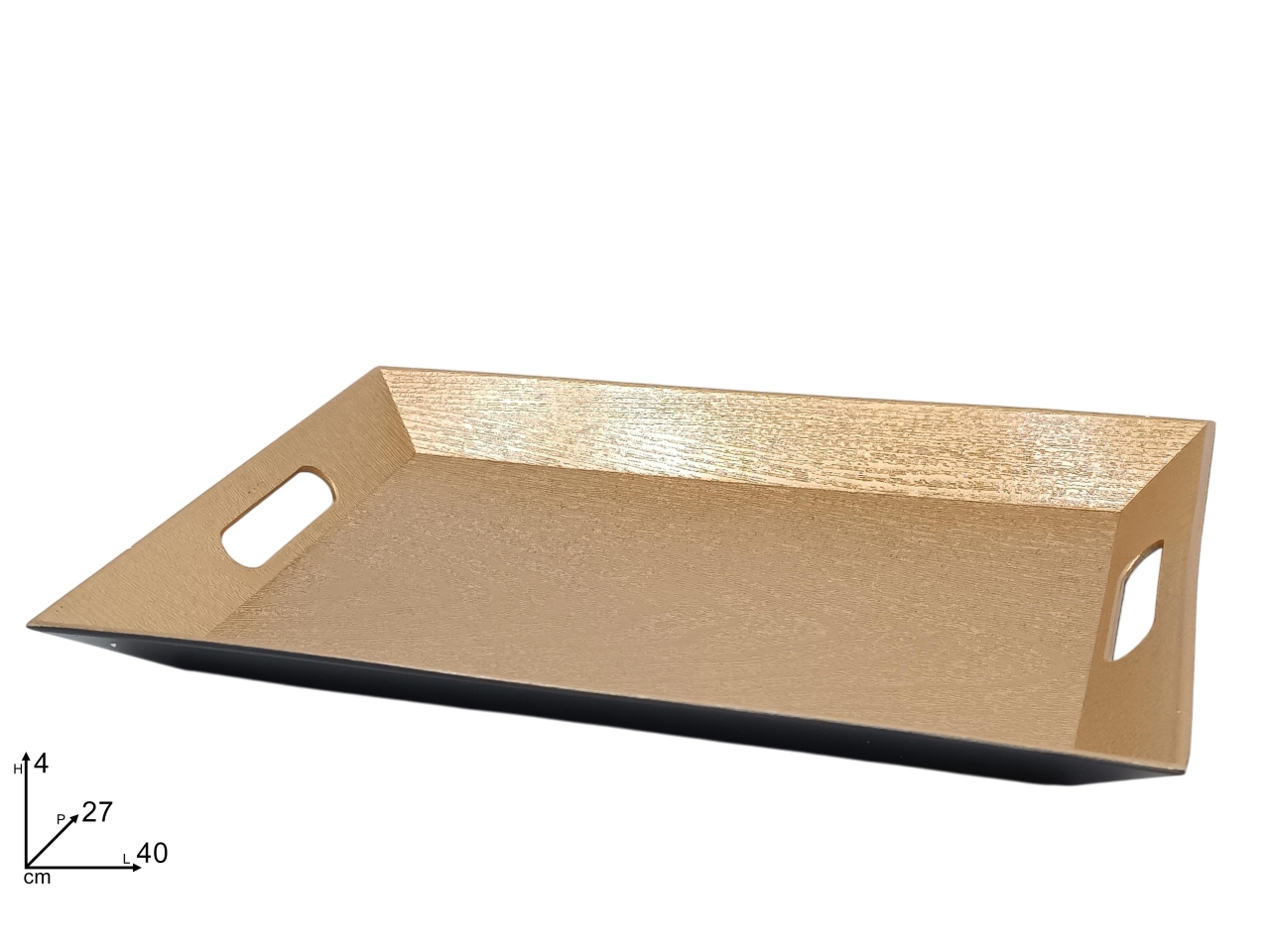 VASSOIO 40X27CM EFFETTO LEGNO ORO XNA24028411