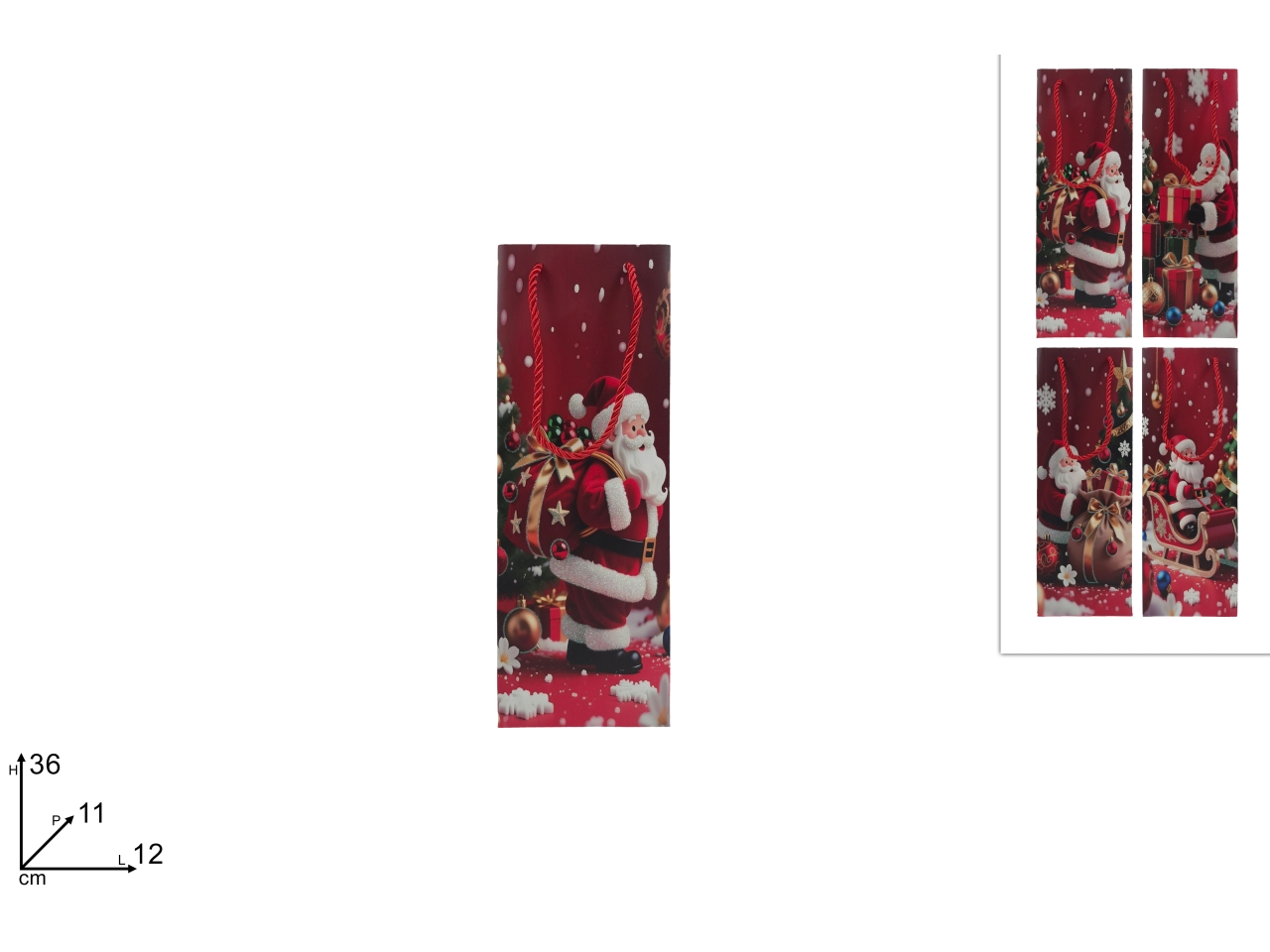 SHOPPER C/BABBO NATALE 36X12X11CM 4ASSXNA26006281