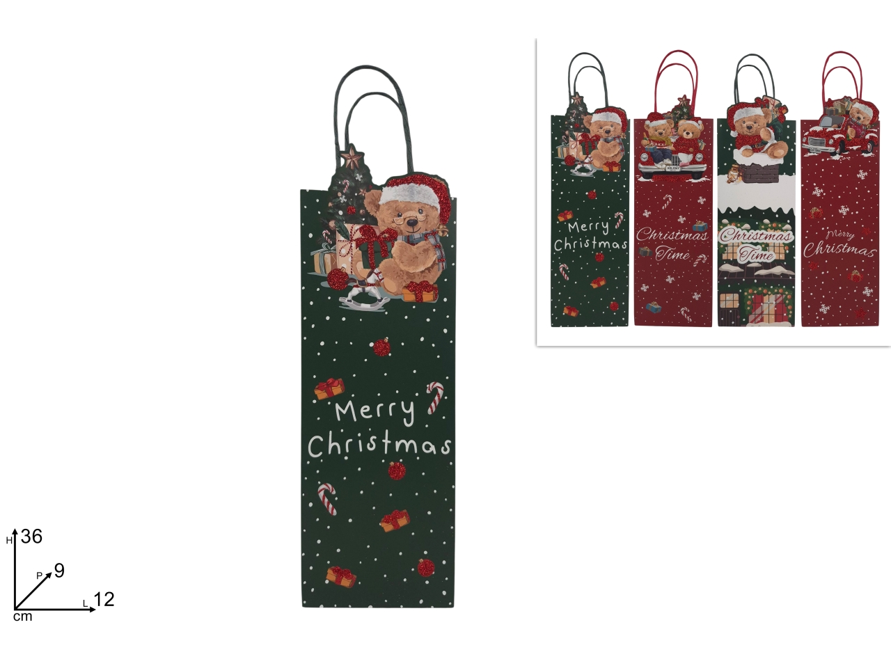 SHOPPER C/ORSO GLIT. 36X12X9CM 4ASS XNA25068671