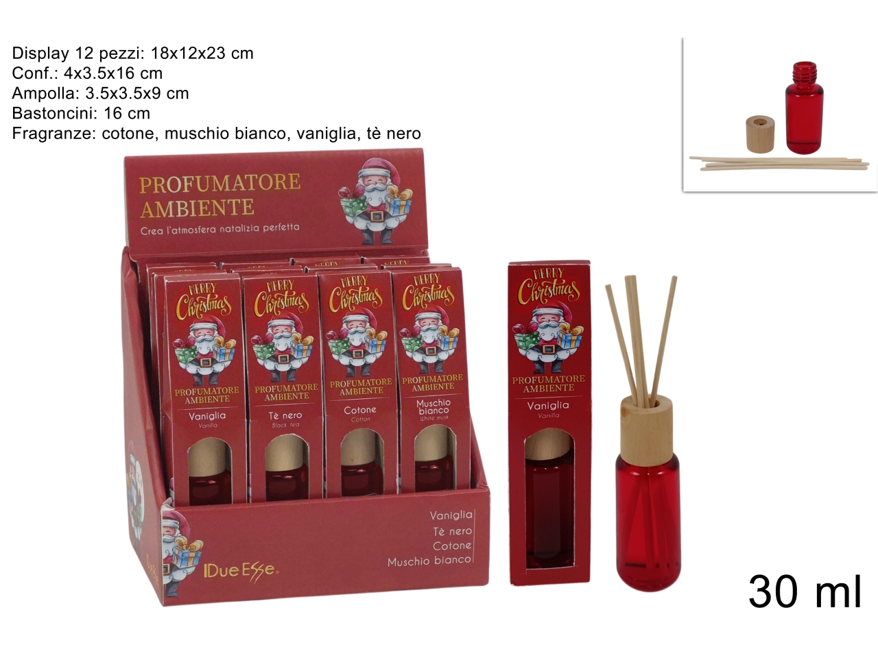 PROFUMATORE C/BASTONCINI 30ML 4ASS. XNA25012501