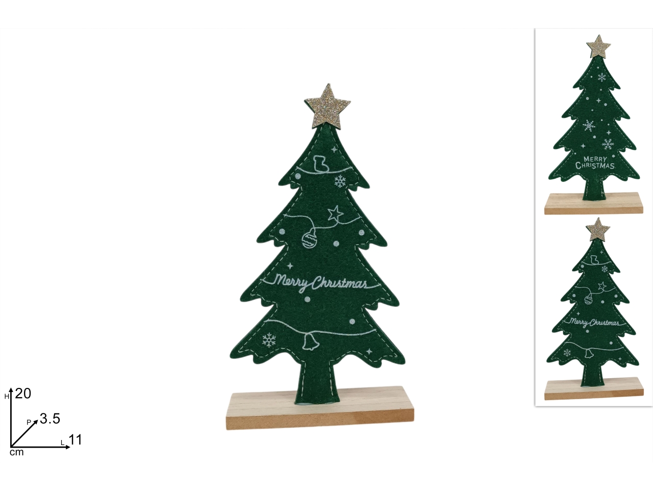 ALBERO FELTRO20CM MERRY CHRIS.VERDE2ASSXNA25034881