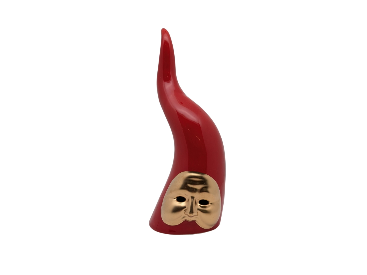 CORNO PULCINELLA IN PORCELLANA 25CM ROSSO 82497