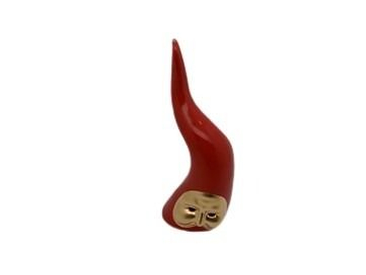 CORNO PULCINELLA IN PORCELLANA 15CM ROSSO 82473