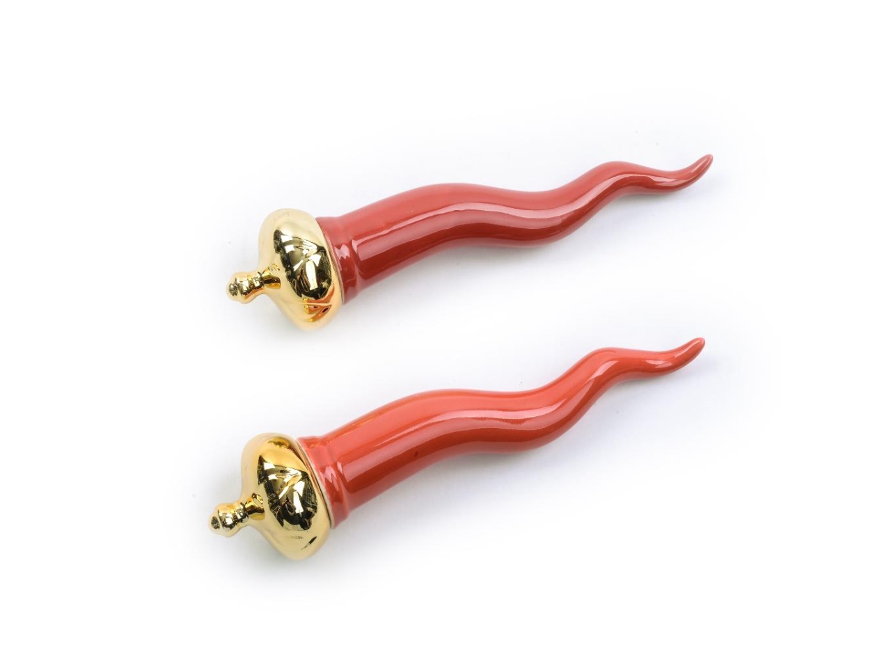 CORNO IN PORCELLANA 5XH.21CM ROSSO ASS. 57372