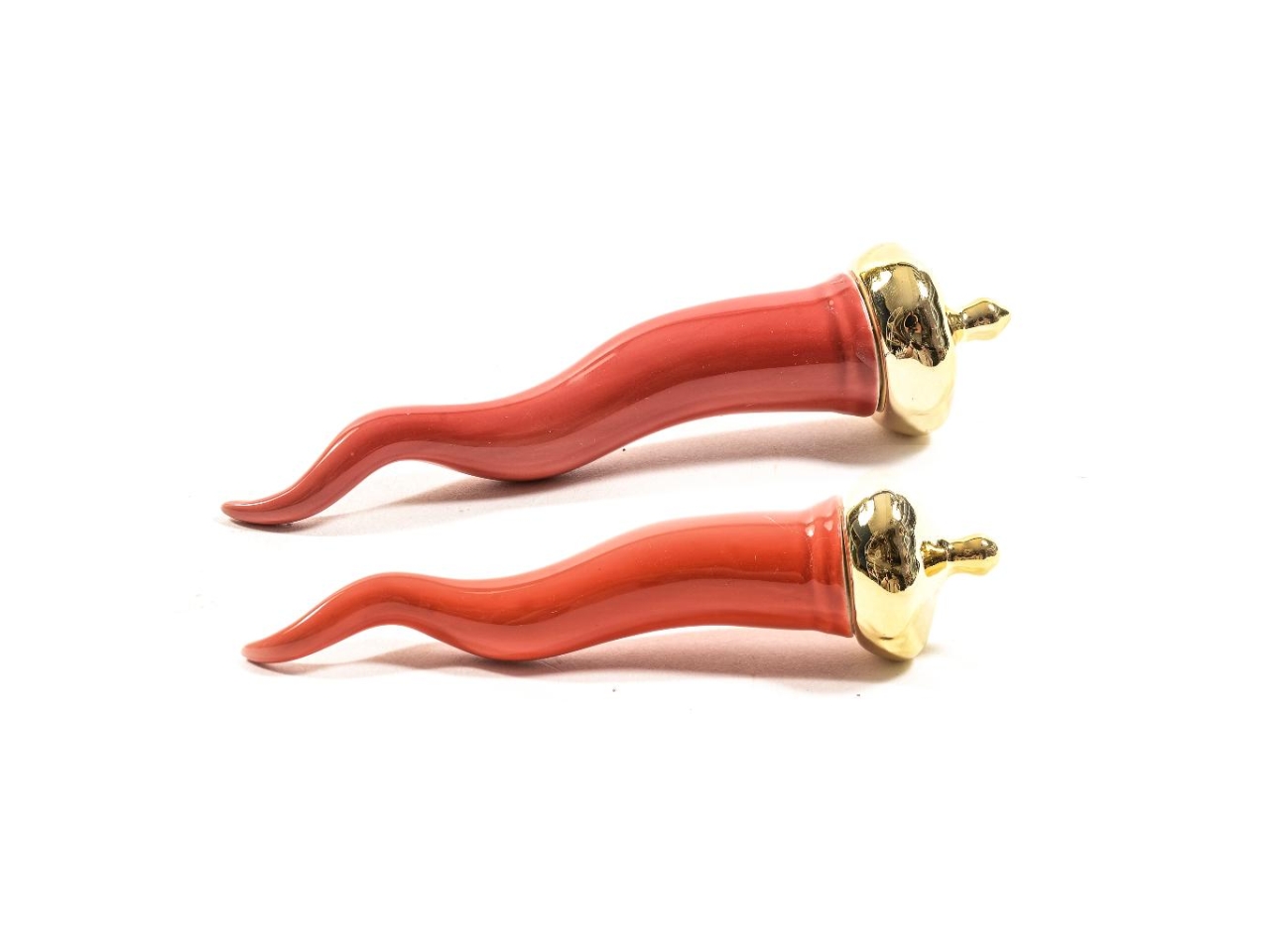 CORNO IN PORCELLANA 4XH.16CM ROSSO ASS. 25771