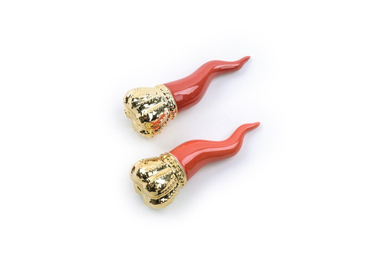 CORNO REGALE PORCELLANA 5XH.13,5CM ROSSO ASS.57396