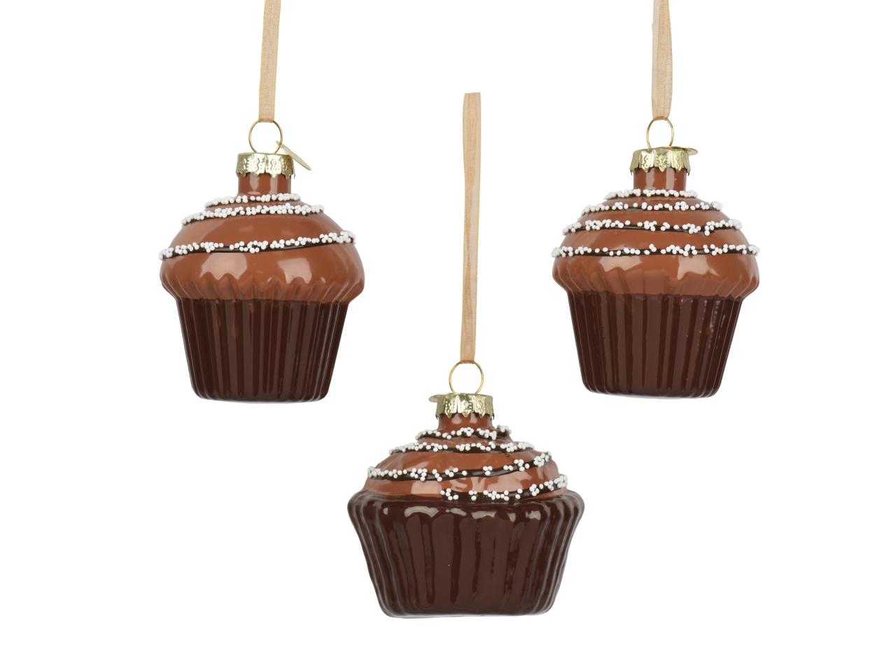 APPENDINO VETRO CUPCAKE 6CM MARRONE 3ASS 123868