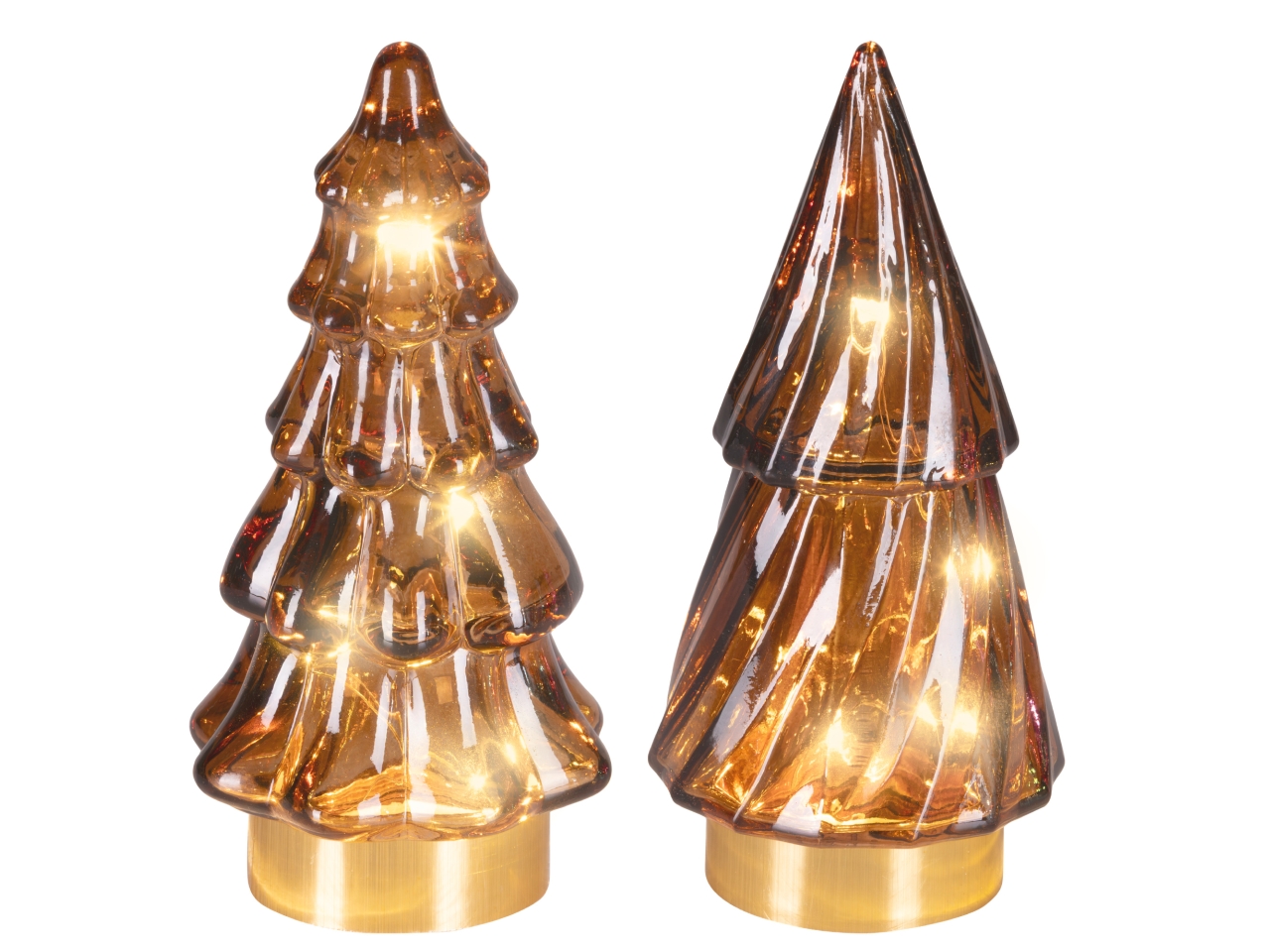 ALBERO VETRO12,8CM MARRONE C/LED B.CALDO2ASS481640
