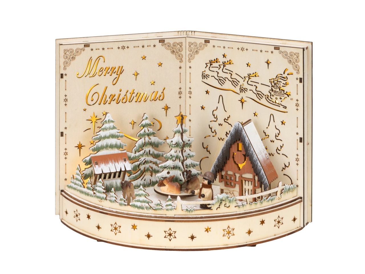 SCENARIO LEGNO 30XH.22CM LUCI BAT. 485910