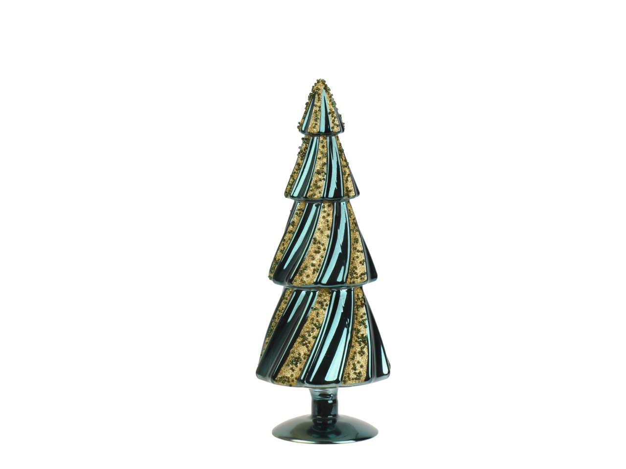 ALBERO VETRO 31,5CM C/GLITTER VERDE SMERALDO702985