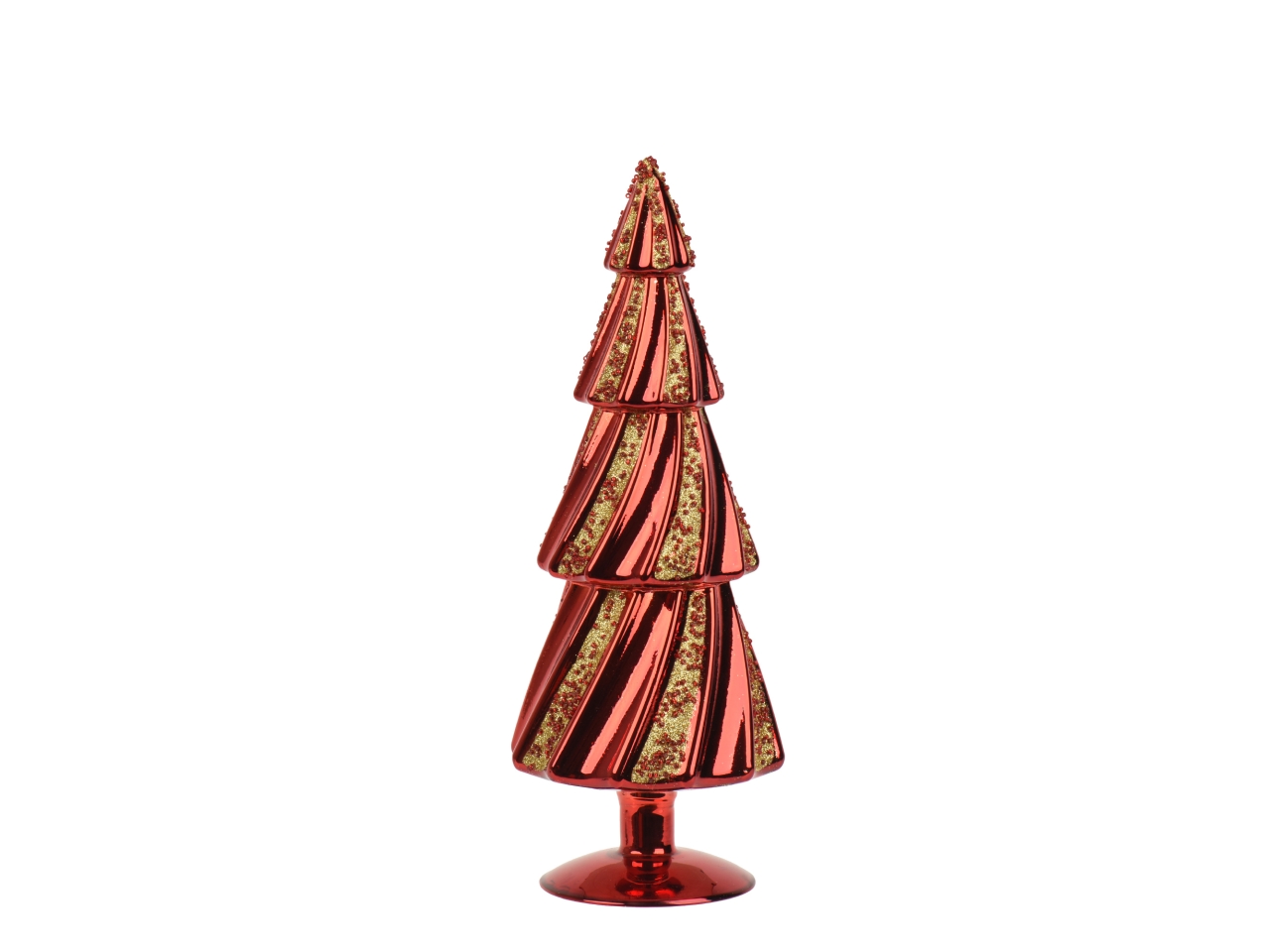 ALBERO VETRO 31,5CM C/GLITTER ROSSO 702986