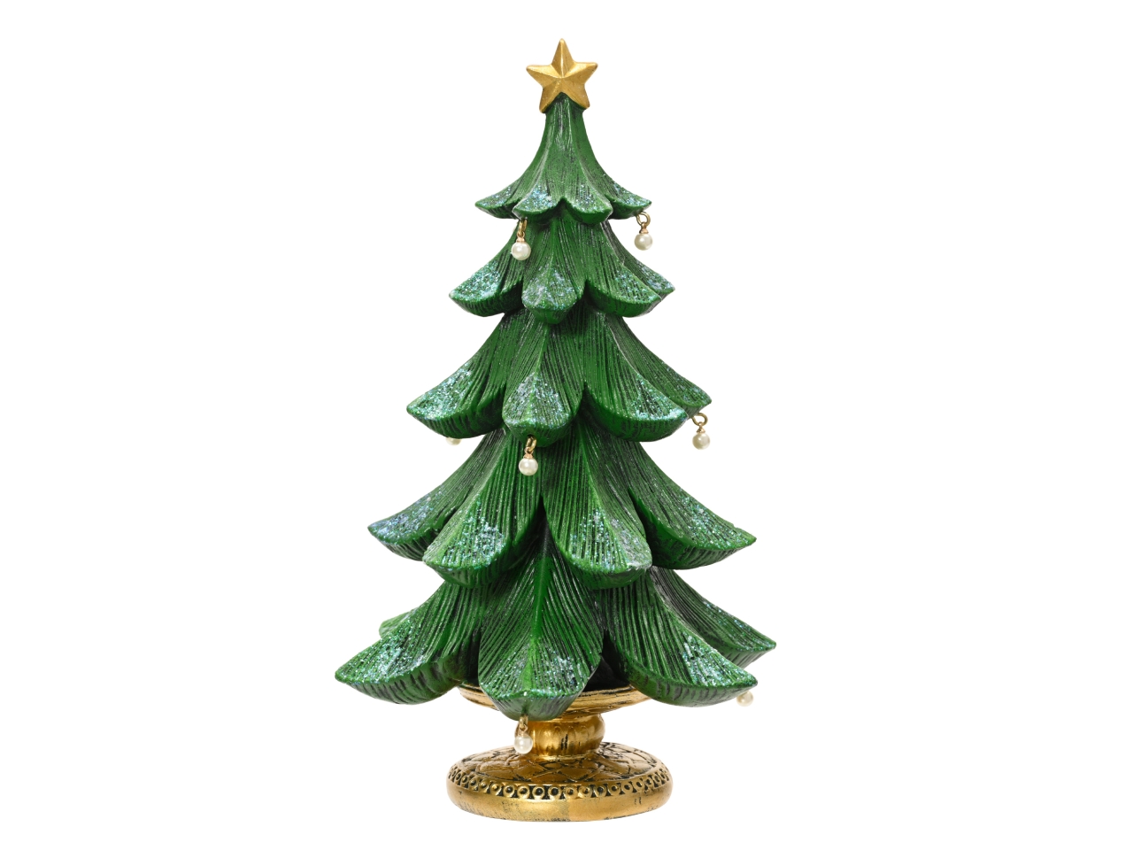 ALBERO 15,5CM POLIRESINA VERDE C/PERLINE 703012