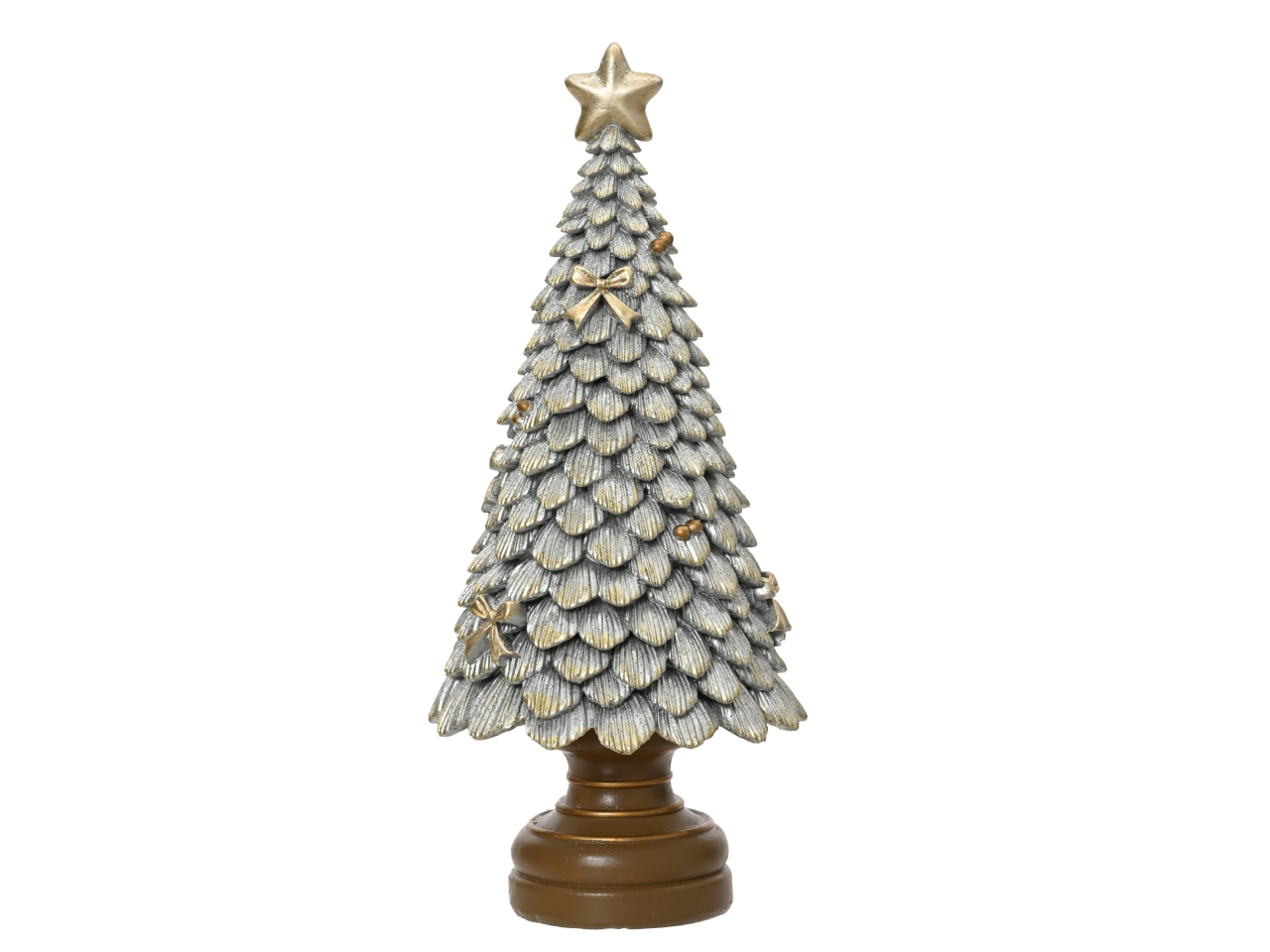 ALBERO 23CM POLIRESINA ARGENTO GLITTERATO 703107