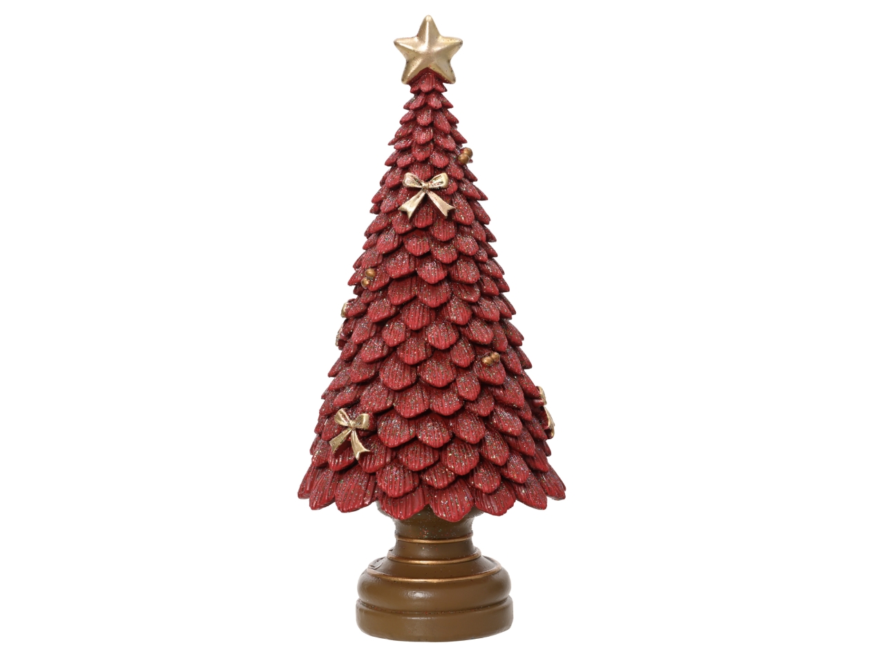 ALBERO 23CM POLIRESINA ROSSO GLITTERATO 703113
