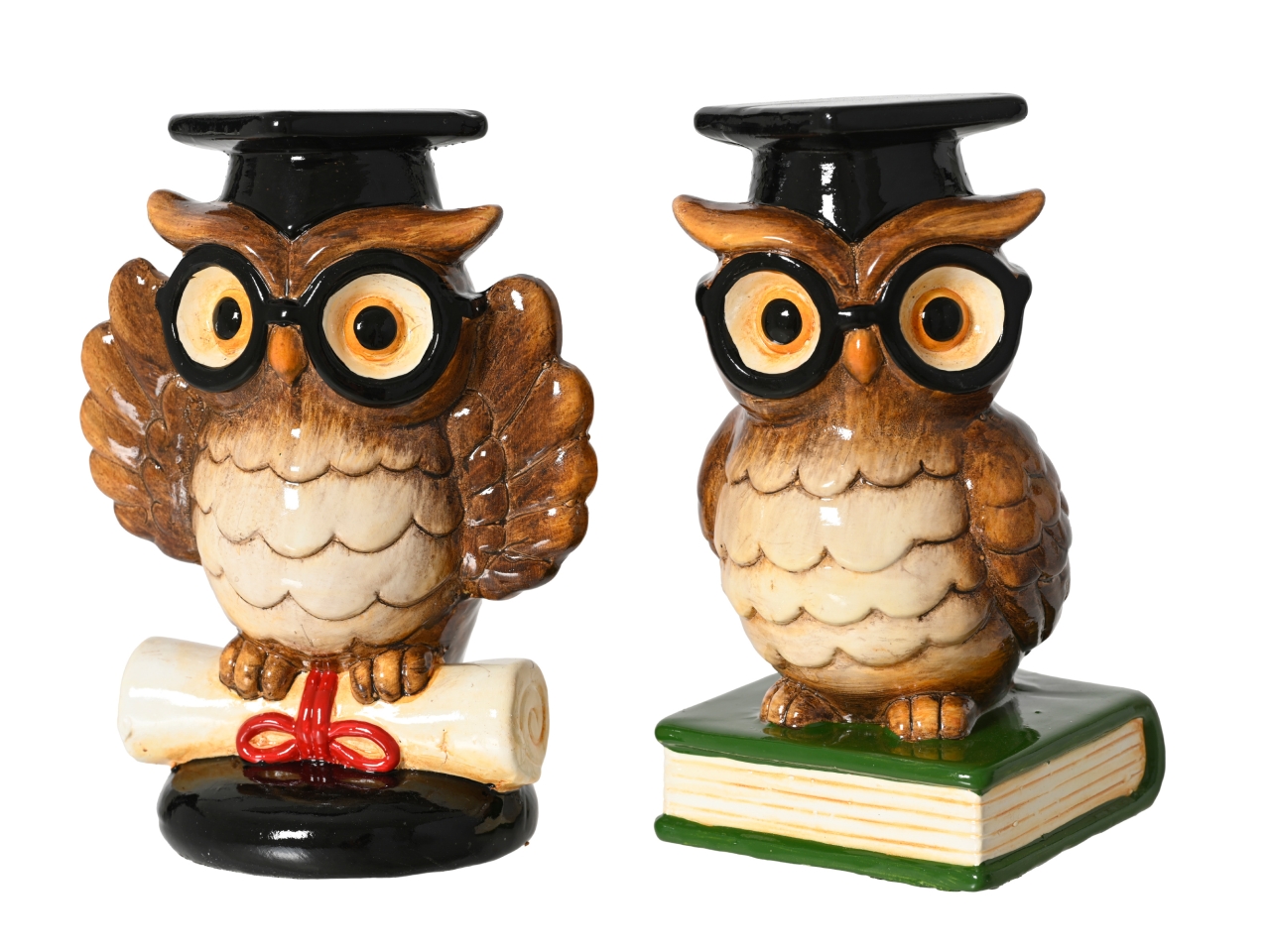 GUFO C/LIBRO 17,5CM IN TERRACOTTA 2ASS. 703549