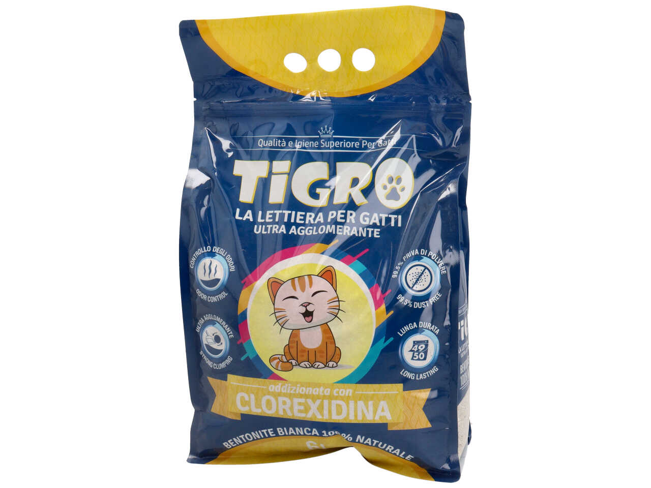 TIGRO LETTIERA PER GATTI 6LT CLOREXIDINA 63412