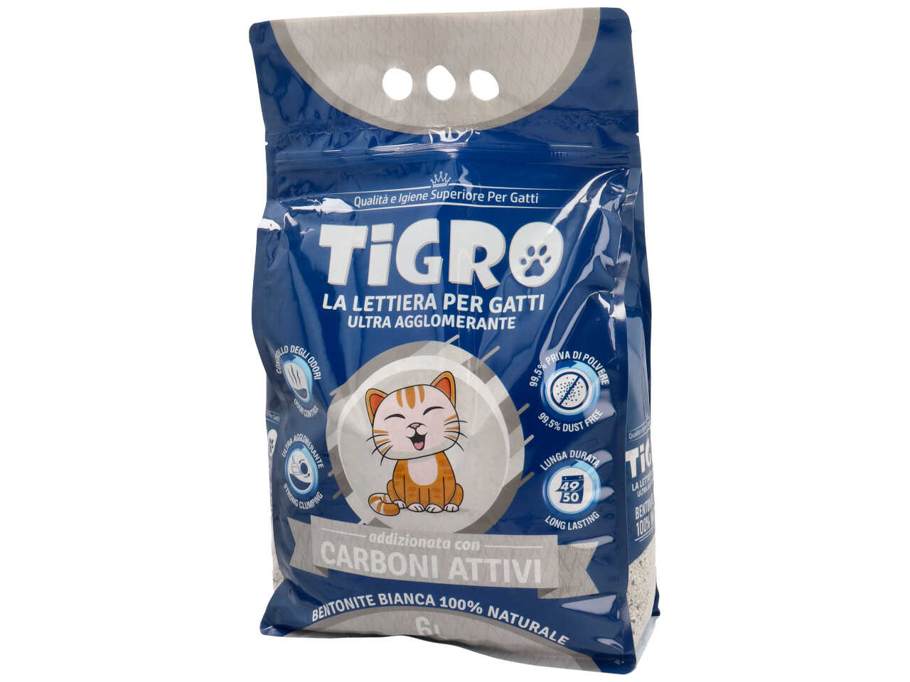 TIGRO LETTIERA PER GATTI 6LT CARBONI ATTIVI 63415