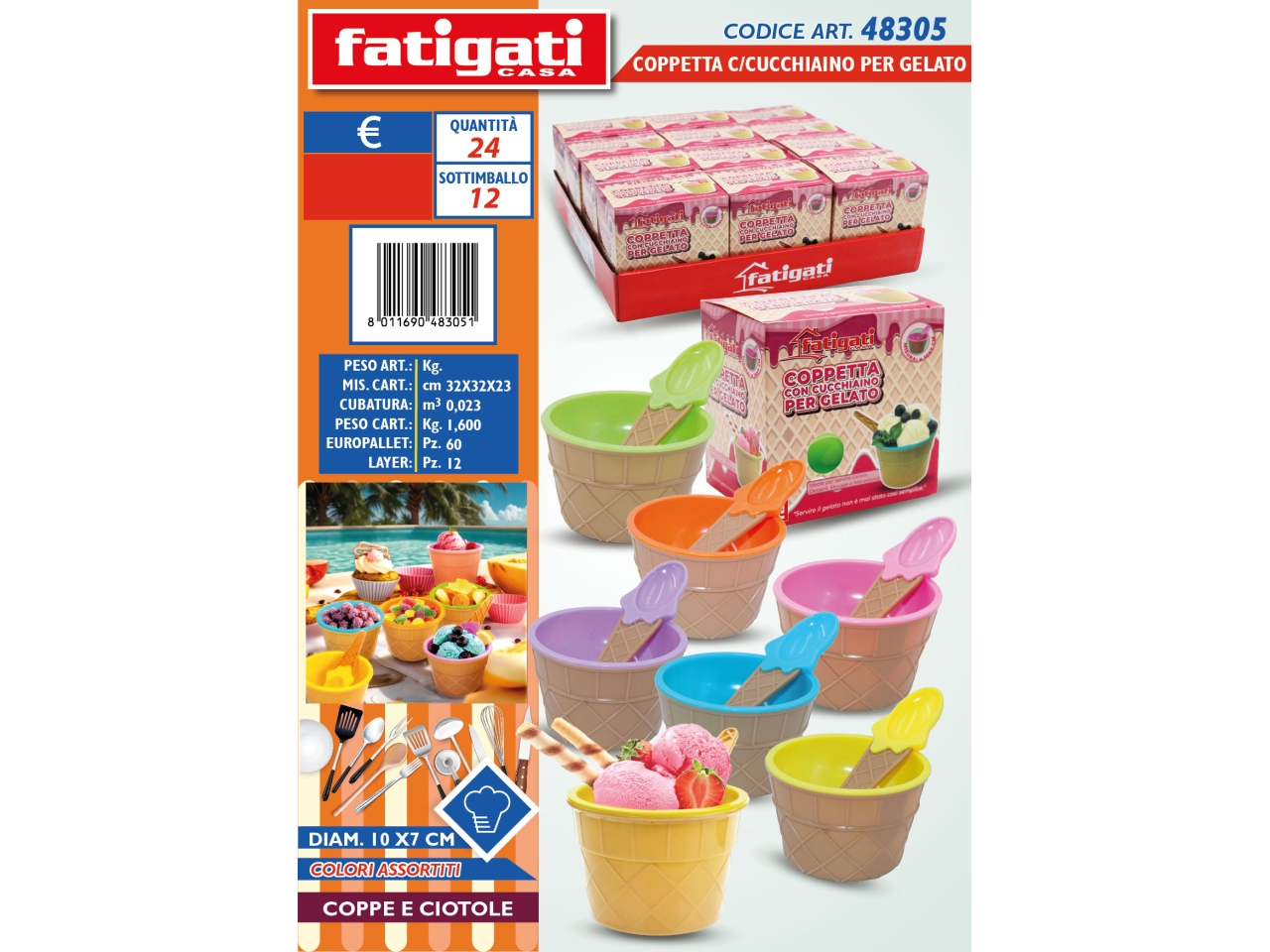 COPPETTA CON CUCCHIAINO PER GELATO 48305