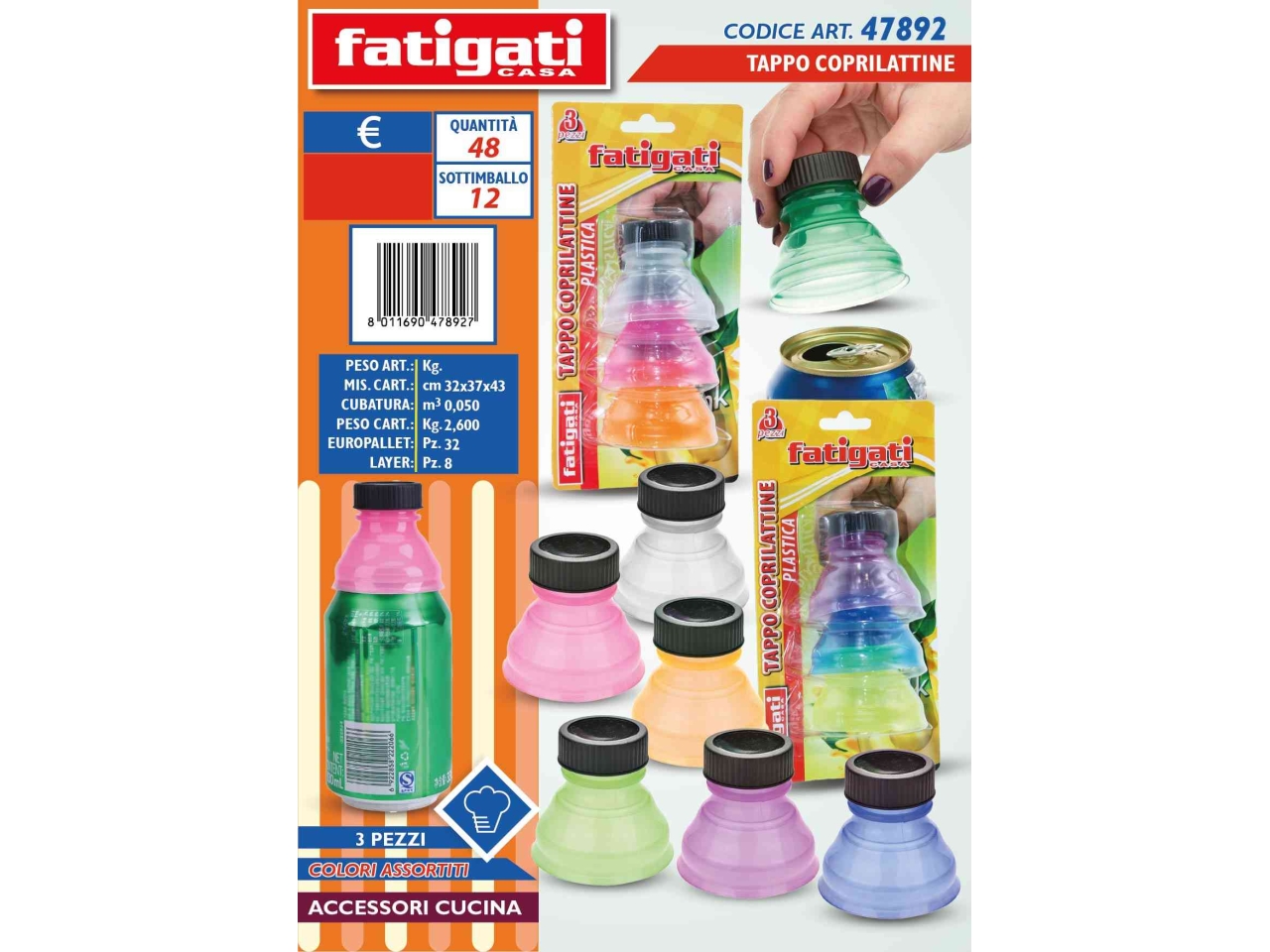 TAPPO COPRILATTINE IN PLASTICA SET DA 3PZ 47892 TAPPO COPRILATTINE IN PLASTICA SET DA 3PZ 47892