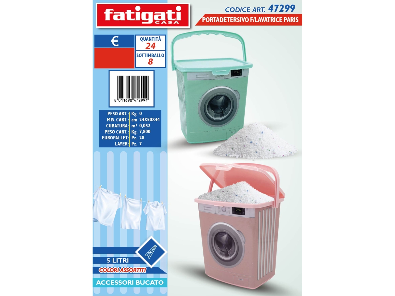 PORTADETERSIVO A FORMA DI LAVATRICE PARIS 5L47299 PORTADETERSIVO A FORMA DI LAVATRICE PARIS 5L47299
