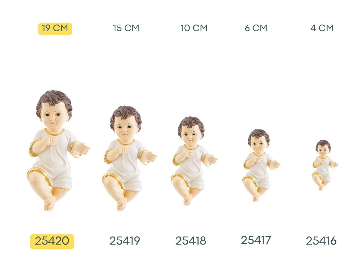 GESU’ BAMBINO CON VESTITO 19 CM 25420
