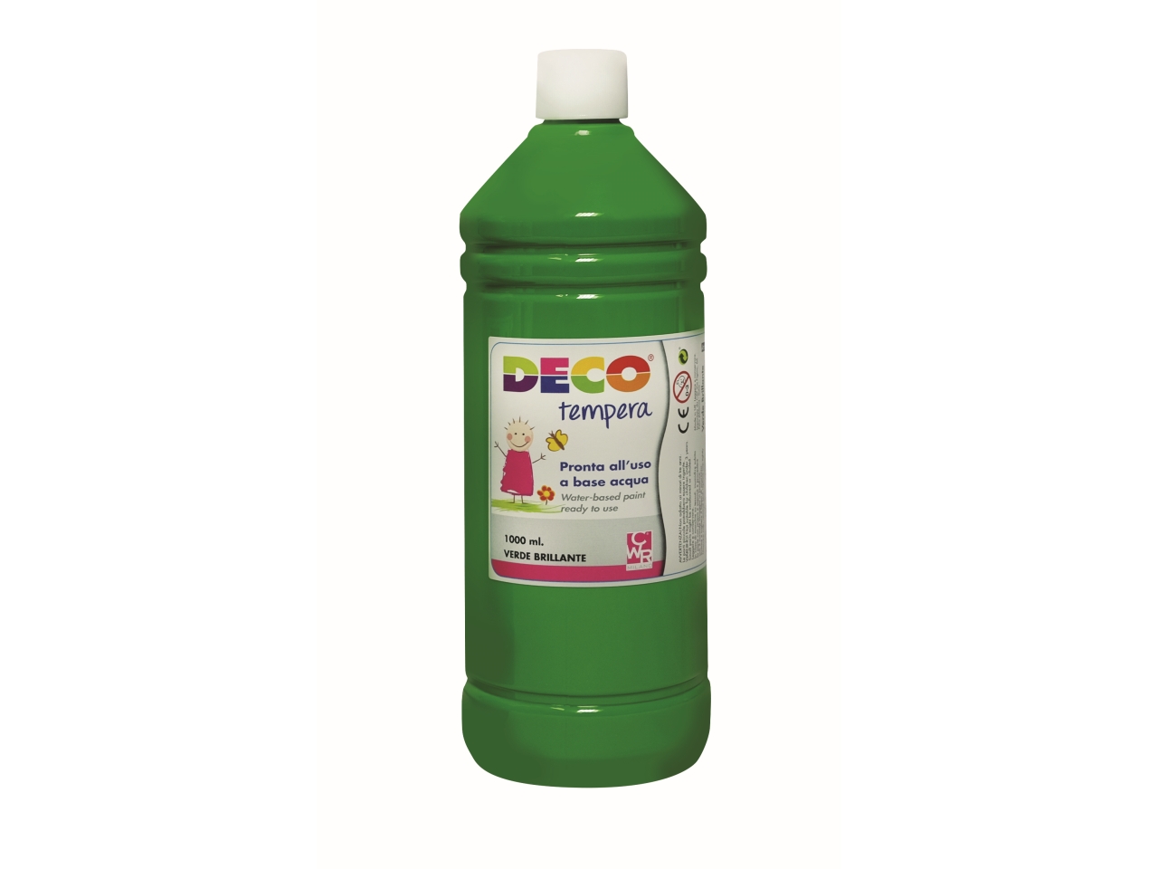 FLACONE TEMPERA 1000ML VERDE BRILLANTE08808/14
