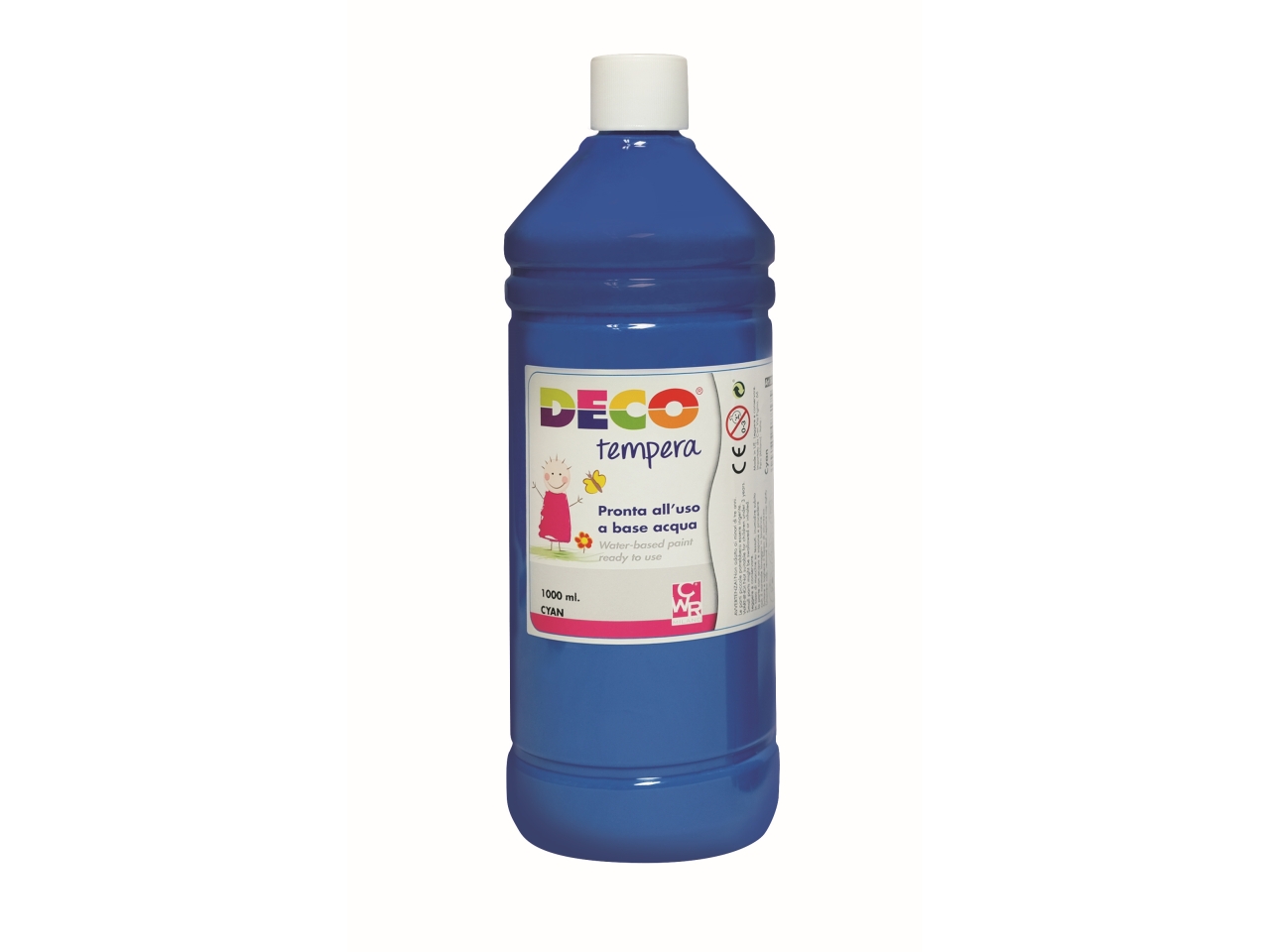 FLACONE TEMPERA 1000ML BLU CYAN 08808/21