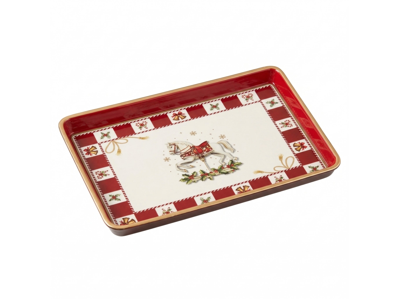 VASSOIO 32X22X2,4CM CAROSELLO ROSSO 13920083
