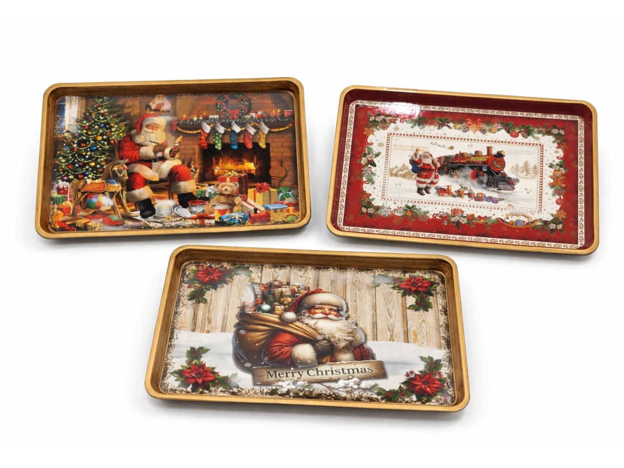 VASSOIO 32X22X2,4CM C/BABBO NATALE ASS. 13920081