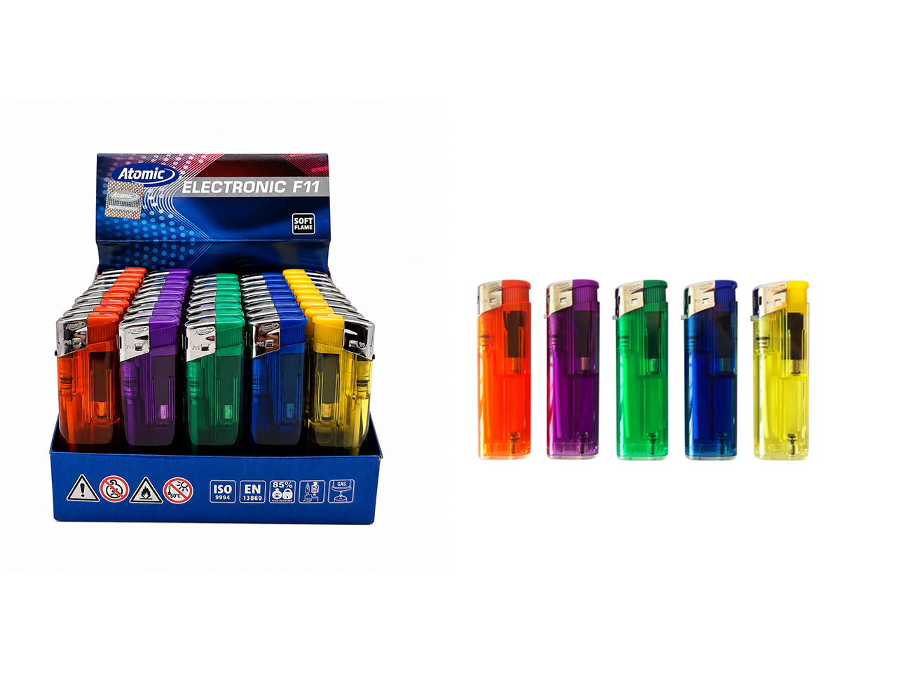 ACCENDINO PIEZO TRASP. RIC. SET 50PZ 5 ASS.3648010