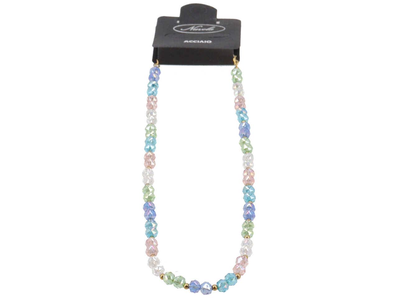 COLLANA CRISTALLI MULTICOLOR ORO