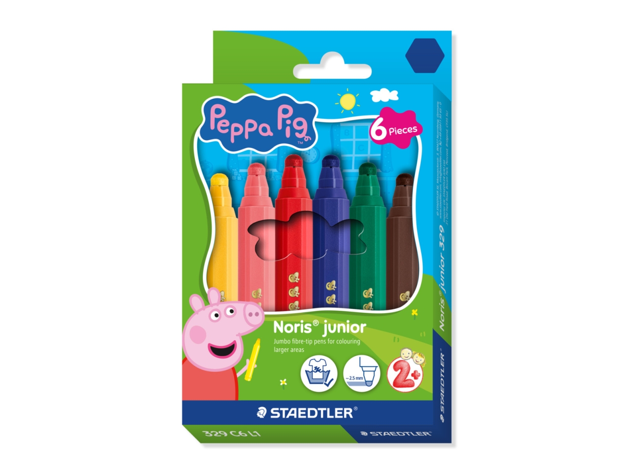 NORIS JR PENNAREL. JUMBO PEPPAPIG 6PZ ASS329 C6 L1