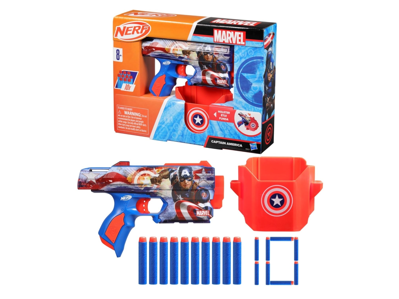 NERF PISTOLA CAPITAN AMERICA F9717