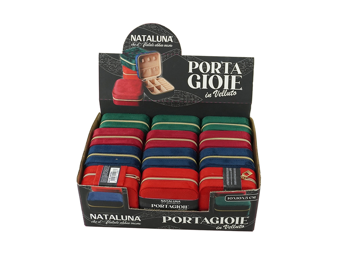 PORTA GIOIE VELLUTO 10X10X5CM 4ASS. 2497004