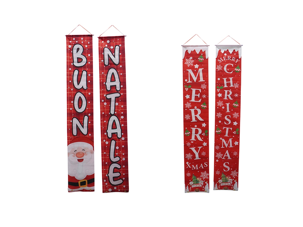 BANNER BUON NATALE 28X180CM 2PZ 2ASS. 64972859