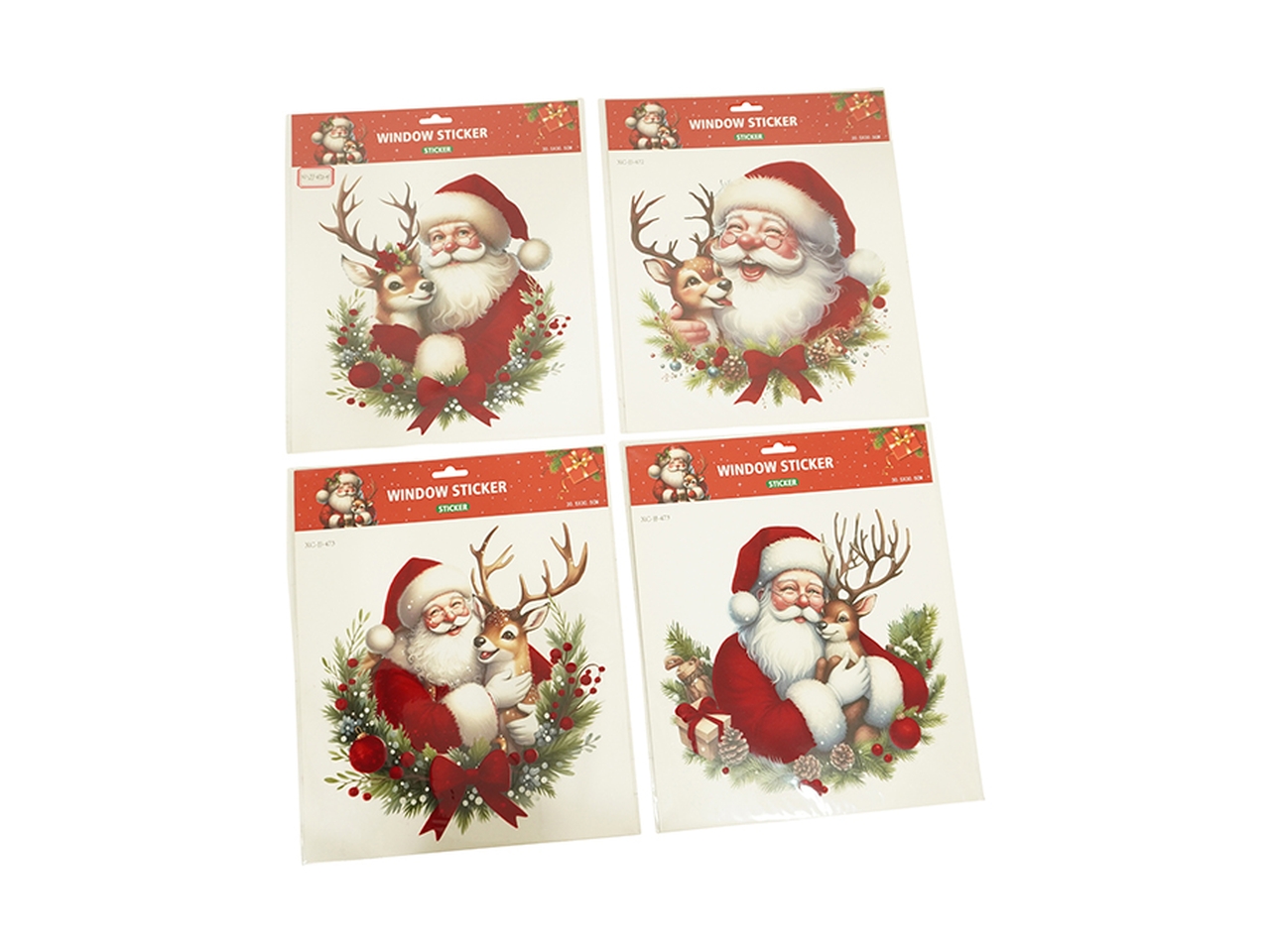 VETROFANIA BABBO NATALE 30,5X30,5CM 3ASS. 6705459