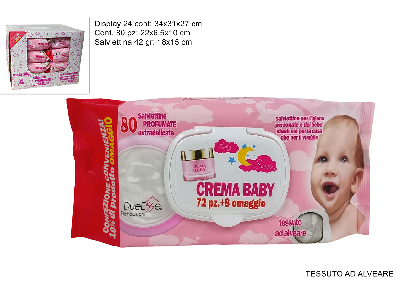 SALVIETTINE DETERGENTI 80PZ 42GR CREMA