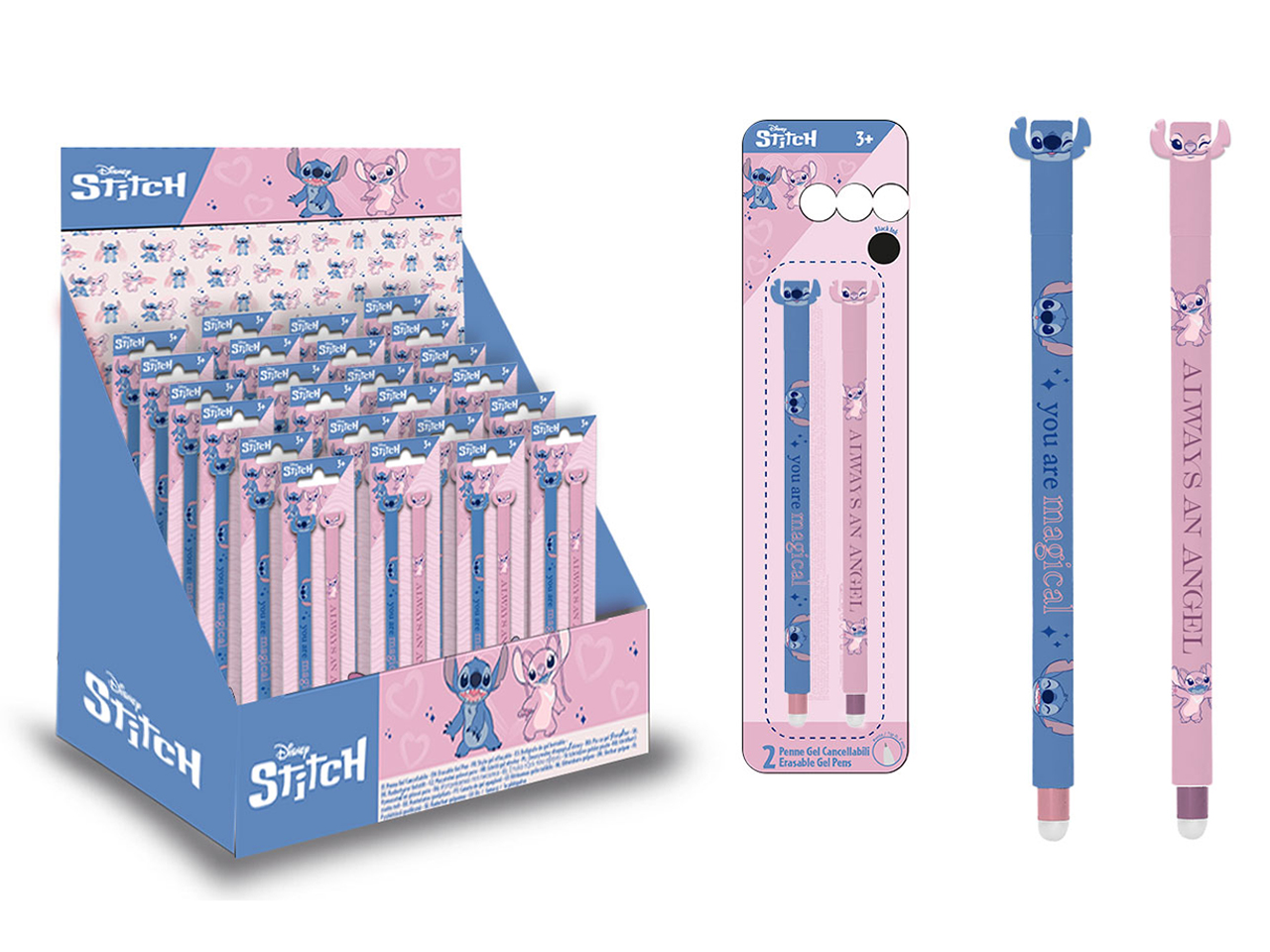 STITCH ANGEL SET 2 PENNE GEL CANCELLABILI D16293