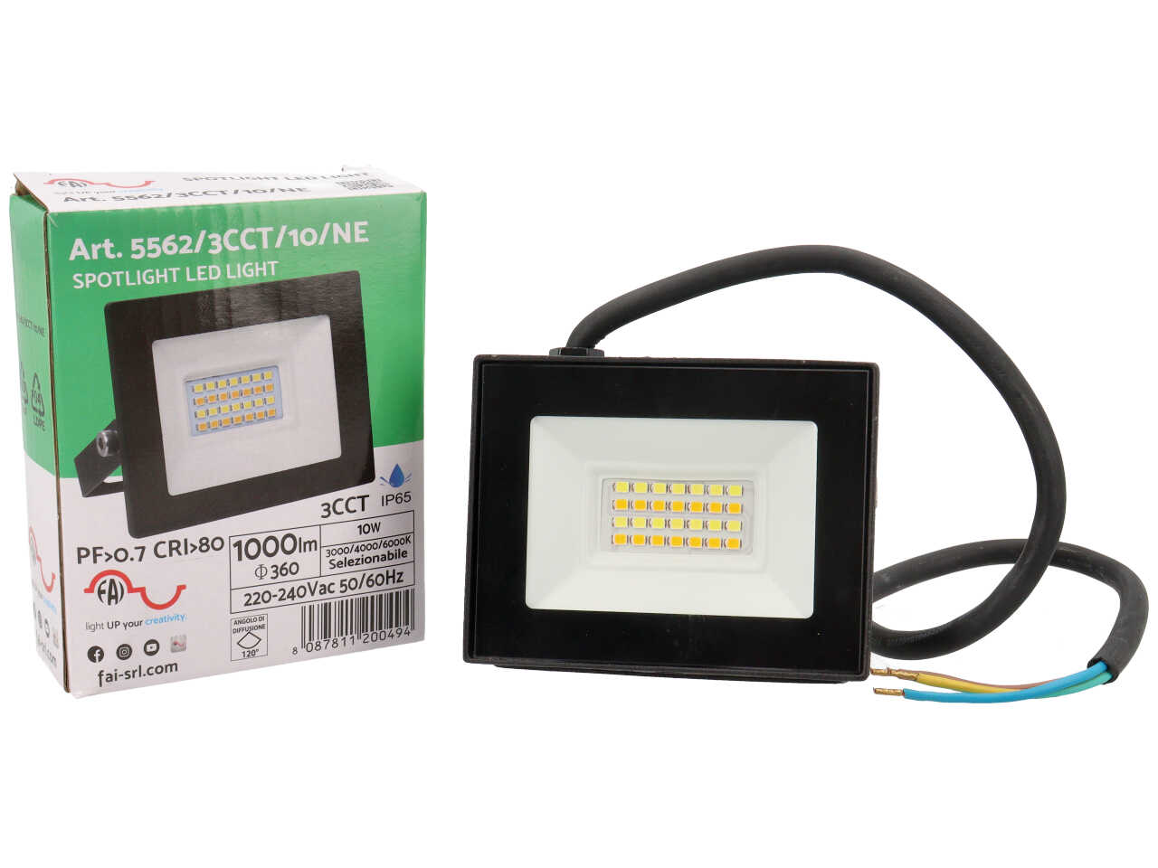 FARETTO LED ESTER.10W3CCT IP65 NERO 5562/3CCT/10/N