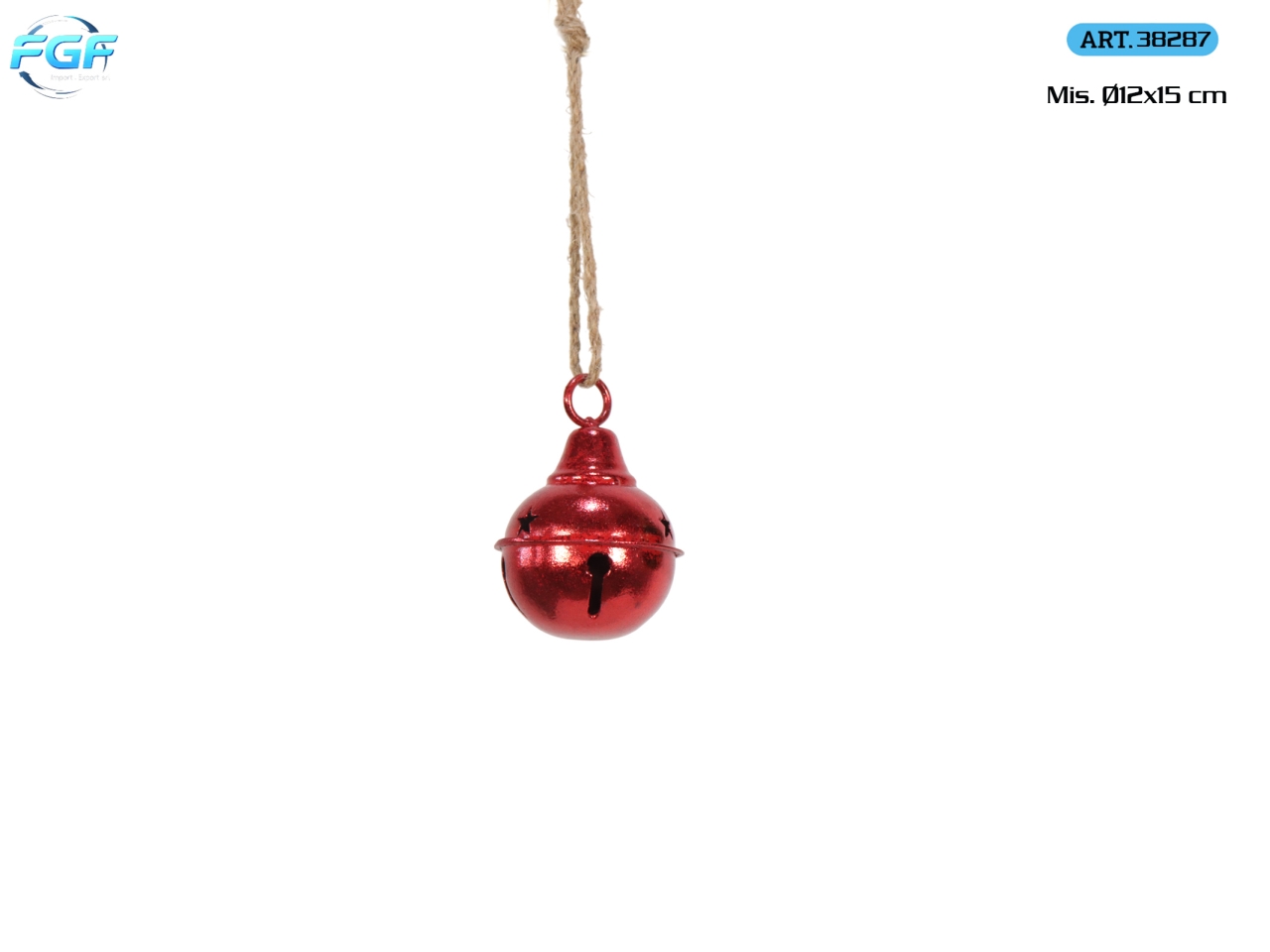 APPENDINO CAMPANELLA METALLO 12XH.15CM ROSSO38287
