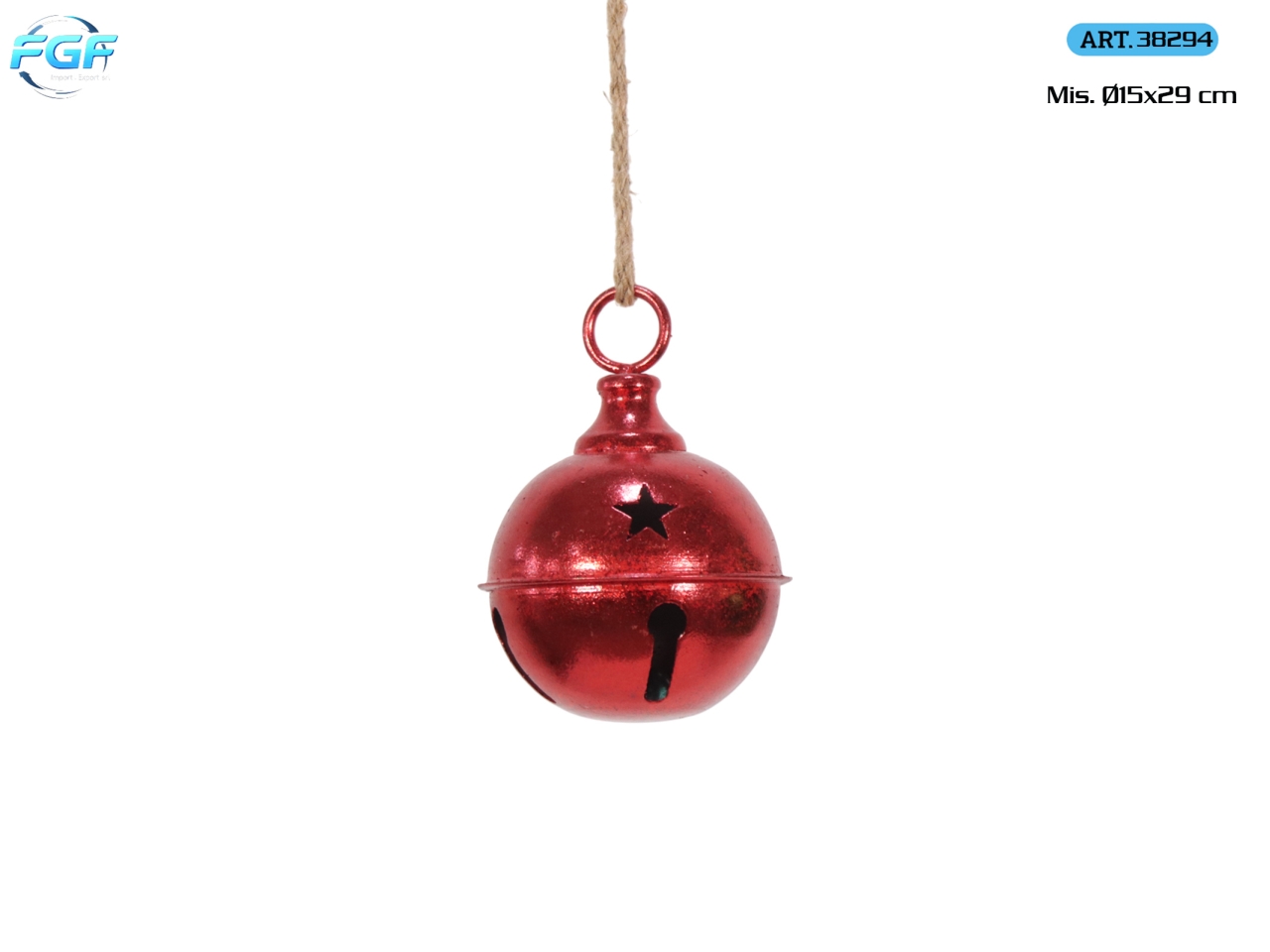 APPENDINO CAMPANELLA METALLO 15XH.18CM ROSSO38294