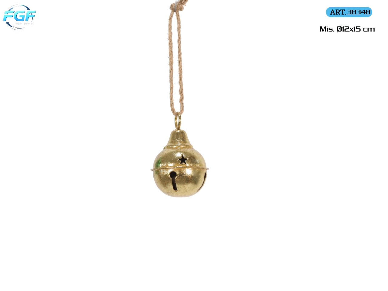 APPENDINO CAMPANELLA METALLO 12XH.15CM ORO 38348