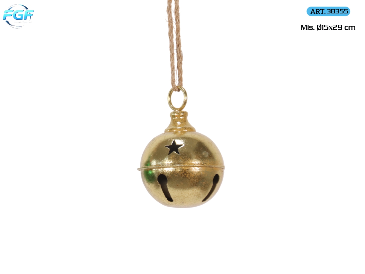 APPENDINO CAMPANELLA METALLO 15XH.18CM ORO 38355