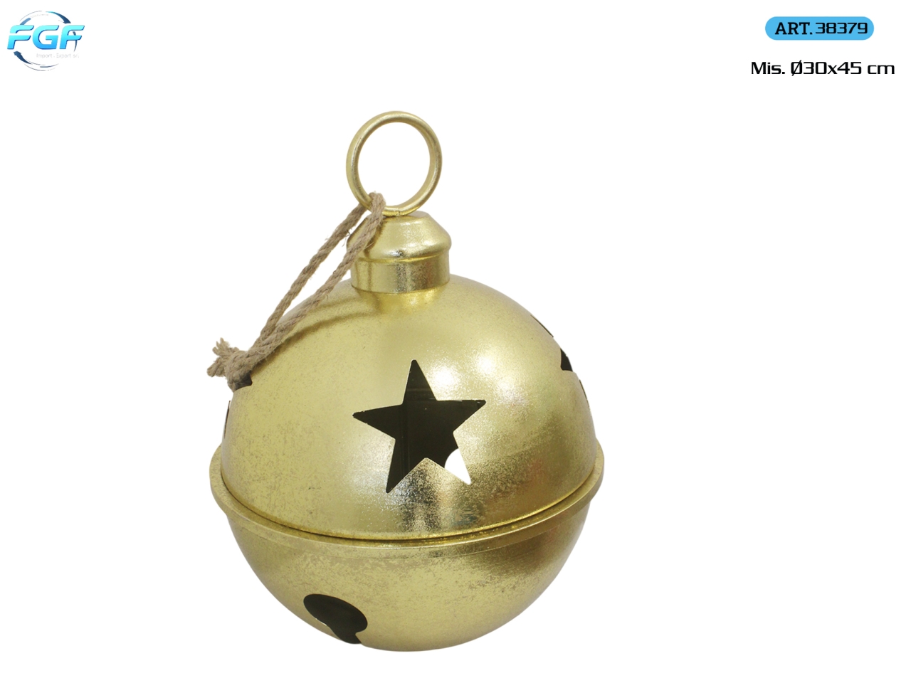 APPENDINO CAMPANELLA METALLO 30XH.45CM ORO 38379